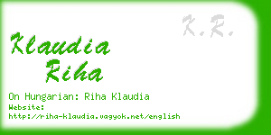 klaudia riha business card